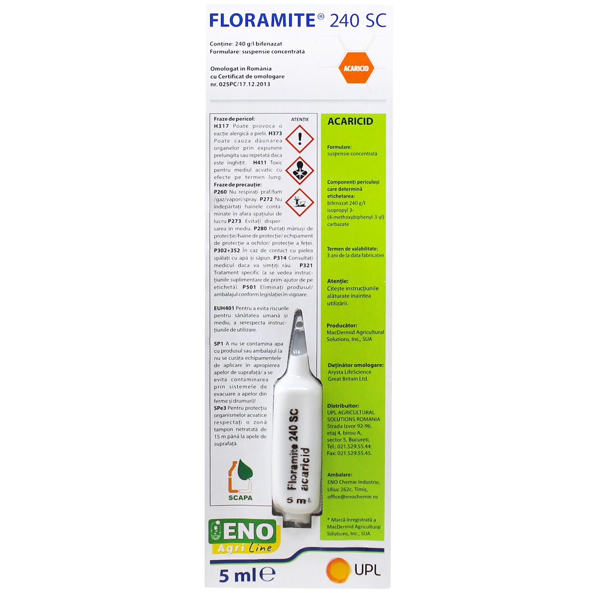 Floramite 5 ml – Acaricid cu Bifenazate pentru combaterea acarienilor la legume, pomi fructiferi și plante ornamentale