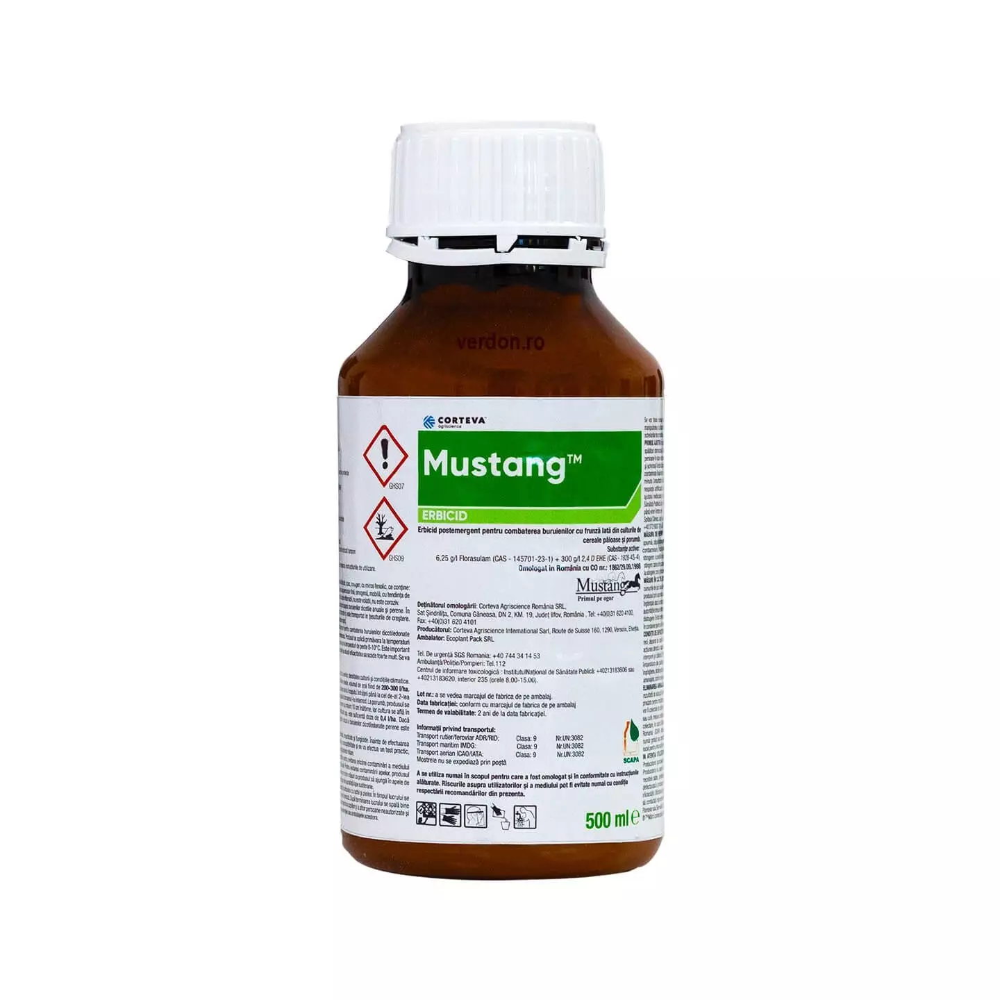 Mustang 500 ml – Erbicid selectiv cu Florasulam și 2,4-D pentru combaterea buruienilor dicotiledonate la grâu și orz