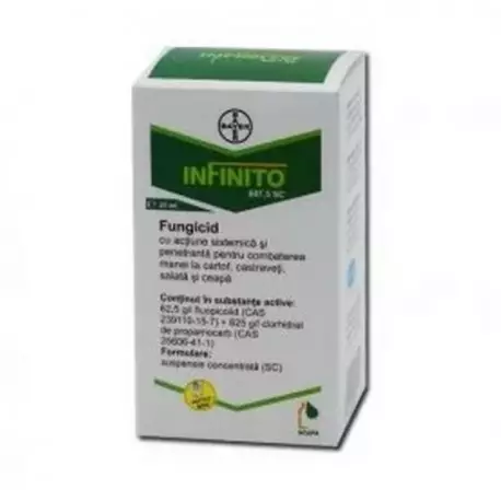 Infinito 20 ml – Fungicid sistemic Bayer pentru combaterea manei la cartof și viță-de-vie