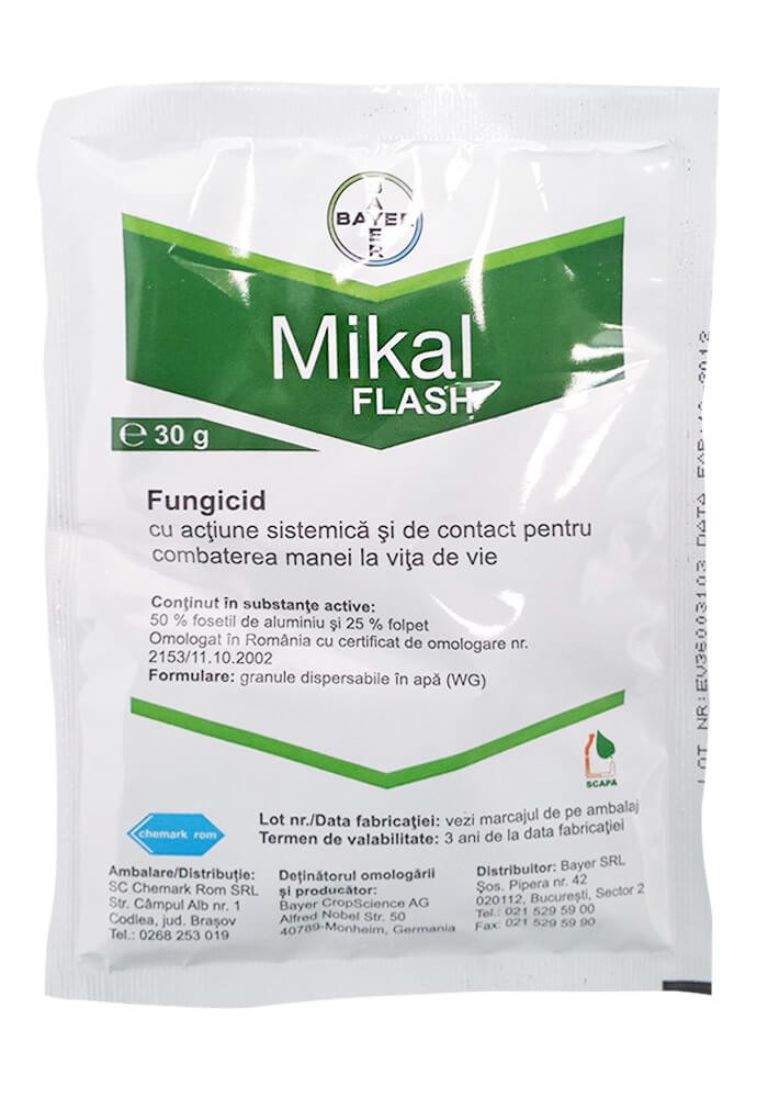 Mikal Flash 30 g – Fungicid Bayer pentru combaterea manei la vița-de-vie (Plasmopara viticola)