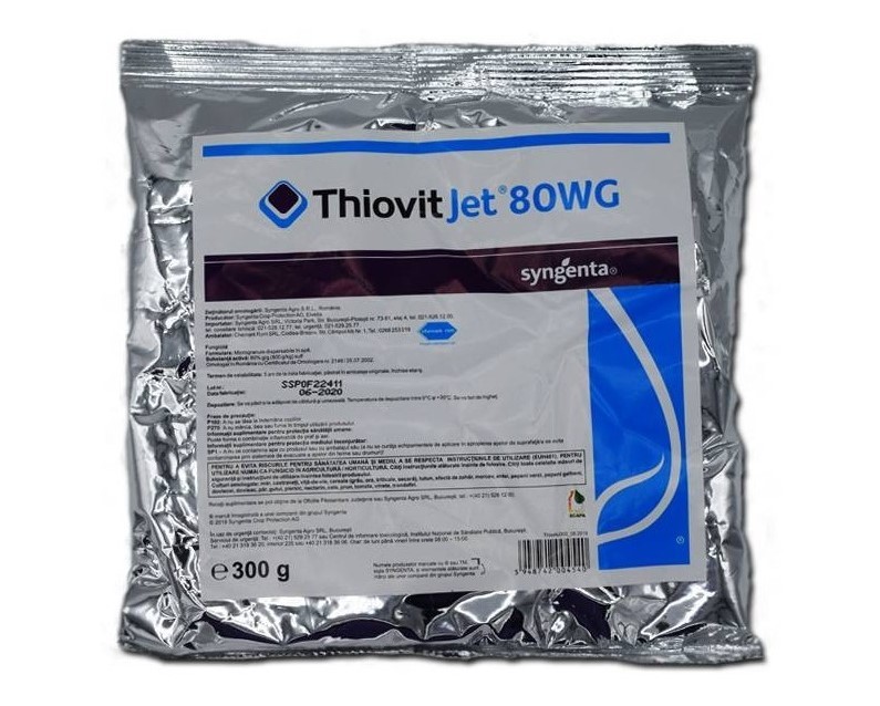 Thiovit Jet 300 g – Fungicid pe bază de sulf pentru combaterea făinării la viță-de-vie, pomi fructiferi și legume