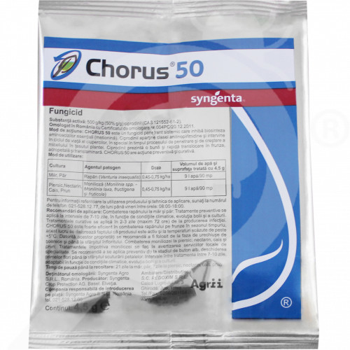 Chorus 50 WG 45 g – fungicid sistemic cu Cyprodinil pentru combaterea moniliozei și rapănului la pomi fructiferi