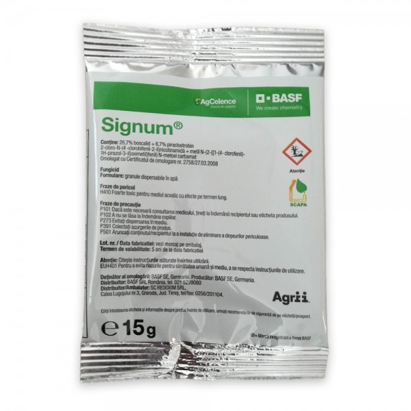 Signum 15 g – Fungicid BASF pentru combaterea alternariozei și putregaiului cenușiu la legume și pomi fructiferi