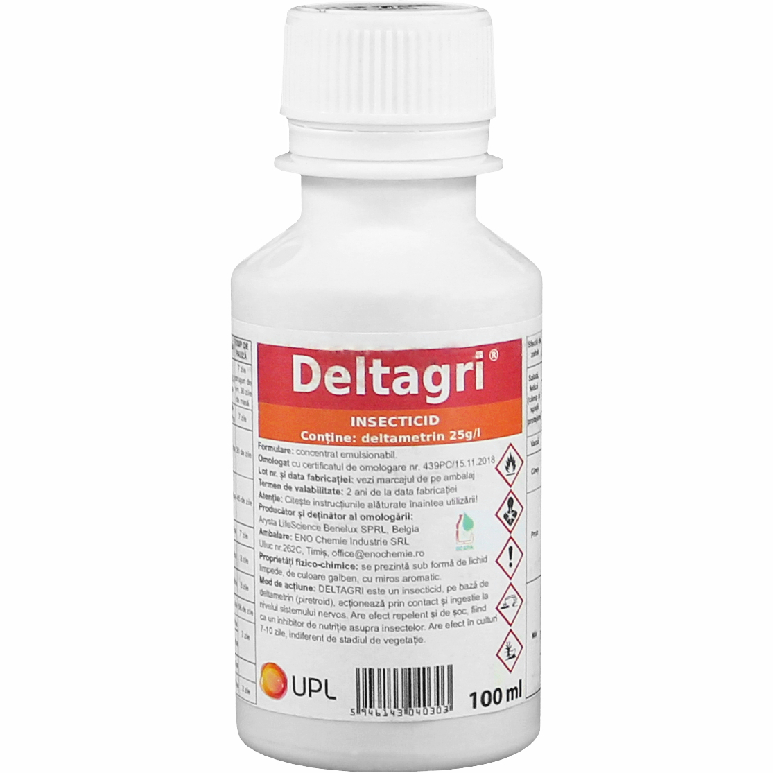Deltagri 100 ml – insecticid cu deltametrin pentru afide, omizi și gândacul de Colorado