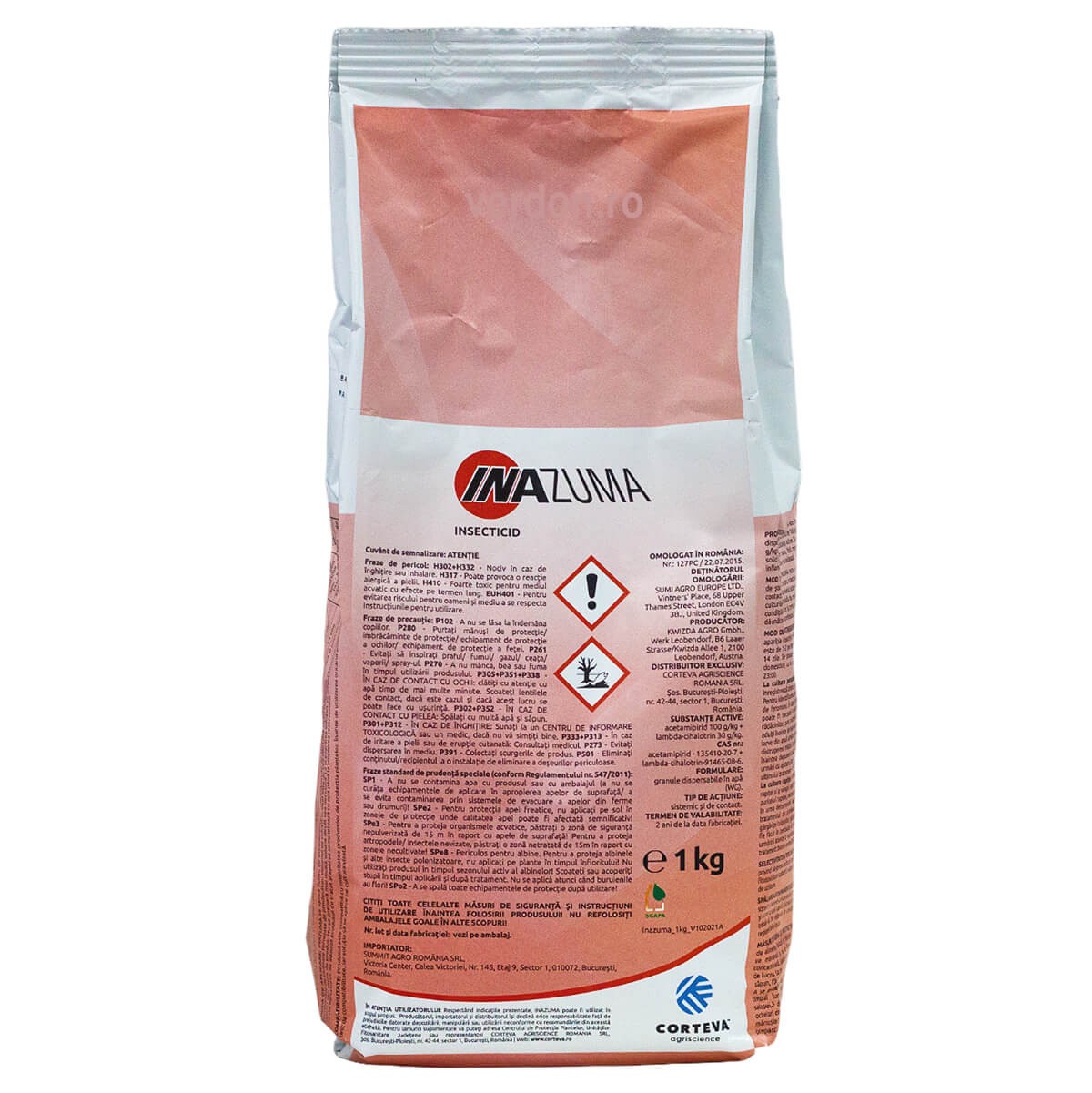 Inazuma 1 kg – Insecticid sistemic cu Acetamiprid și Lambda-Cyhalothrin pentru combaterea dăunătorilor la rapiță, cereale și legume