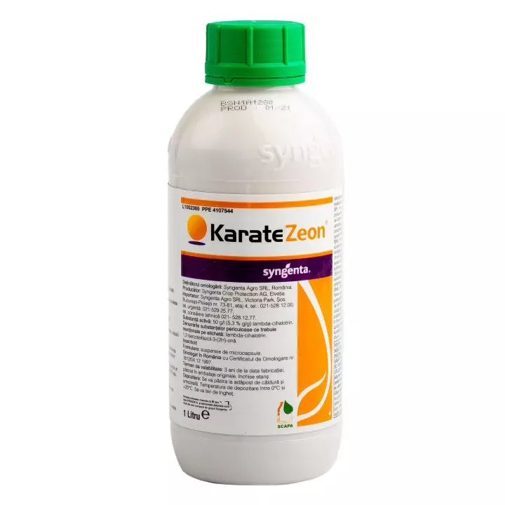 Karate Zeon 1L – Insecticid cu Lambda-Cyhalothrin pentru combaterea afidelor, omizilor și tripsilor la cereale, rapiță, legume și pomi